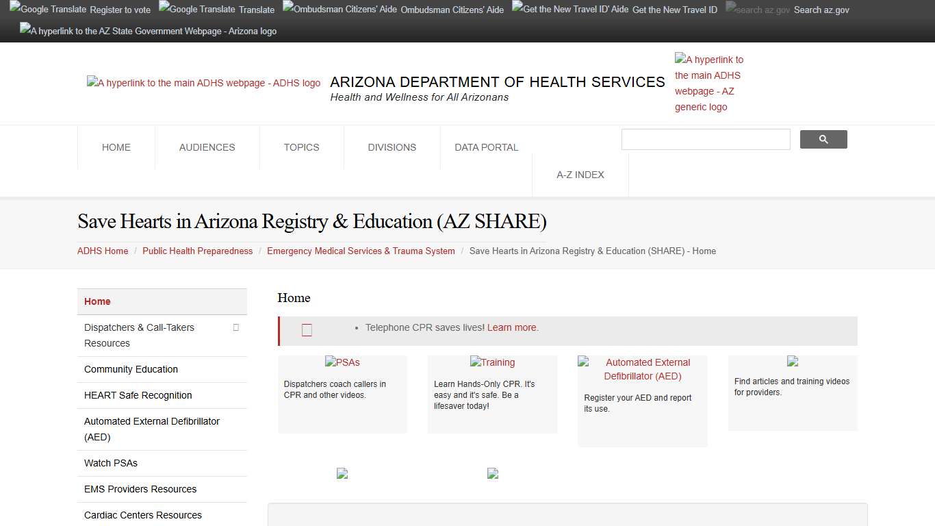ADHS - Save Hearts in Arizona Registry & Education (SHARE) - Home
